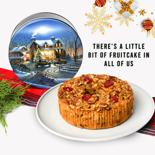 2lb Gourmet Fruit Cake Mix - A festive delight in a tin.