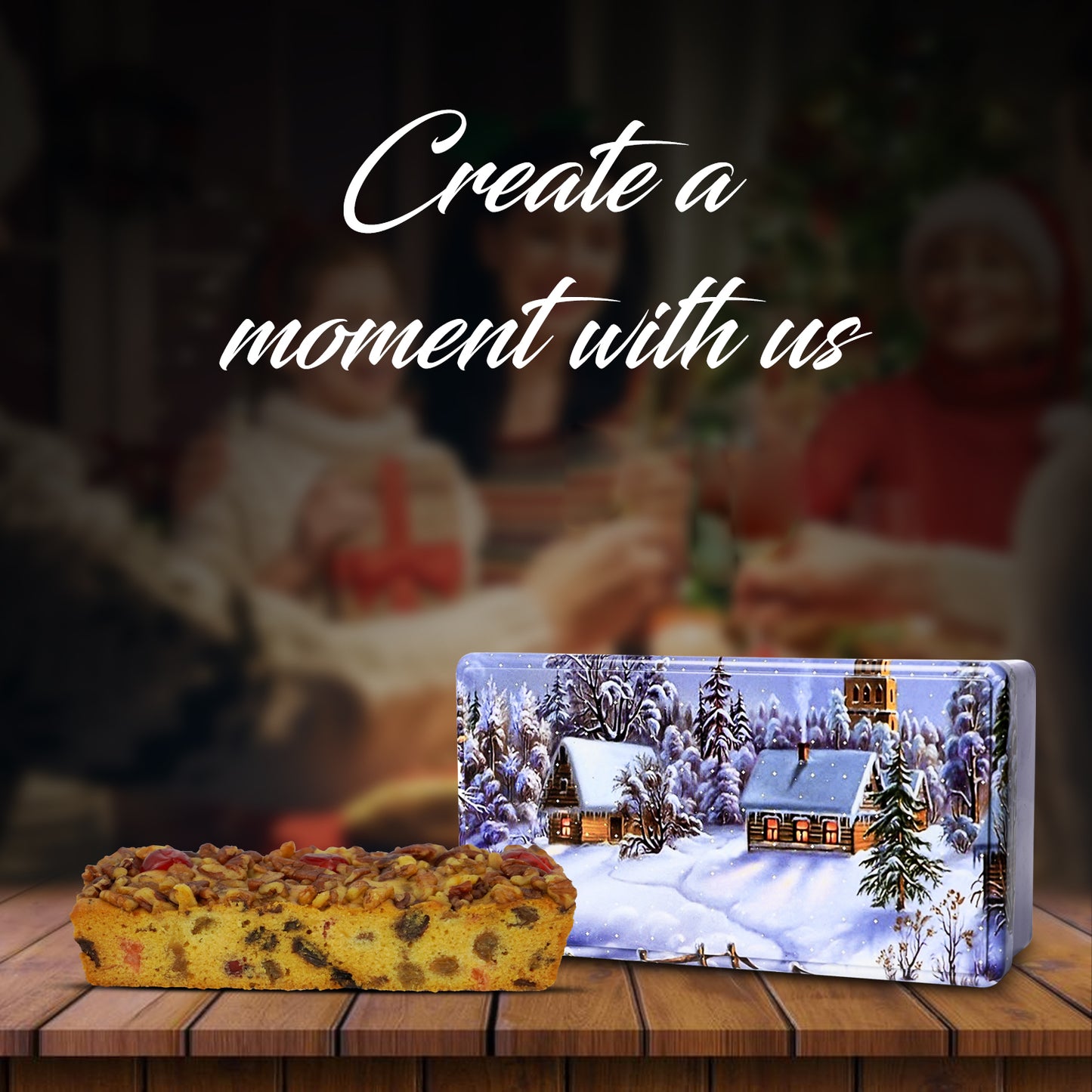 Experience the Magic: Our 1lb Gourmet Christmas Fruit Cake with Festive Tin - Now Available!