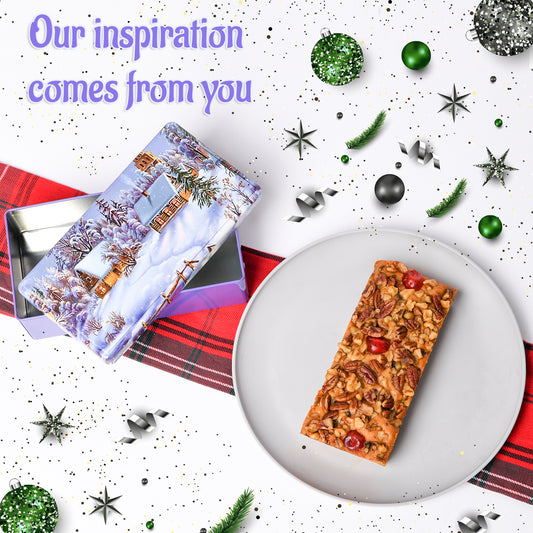 Experience the Magic: Our 1lb Gourmet Christmas Fruit Cake with Festive Tin - Now Available!